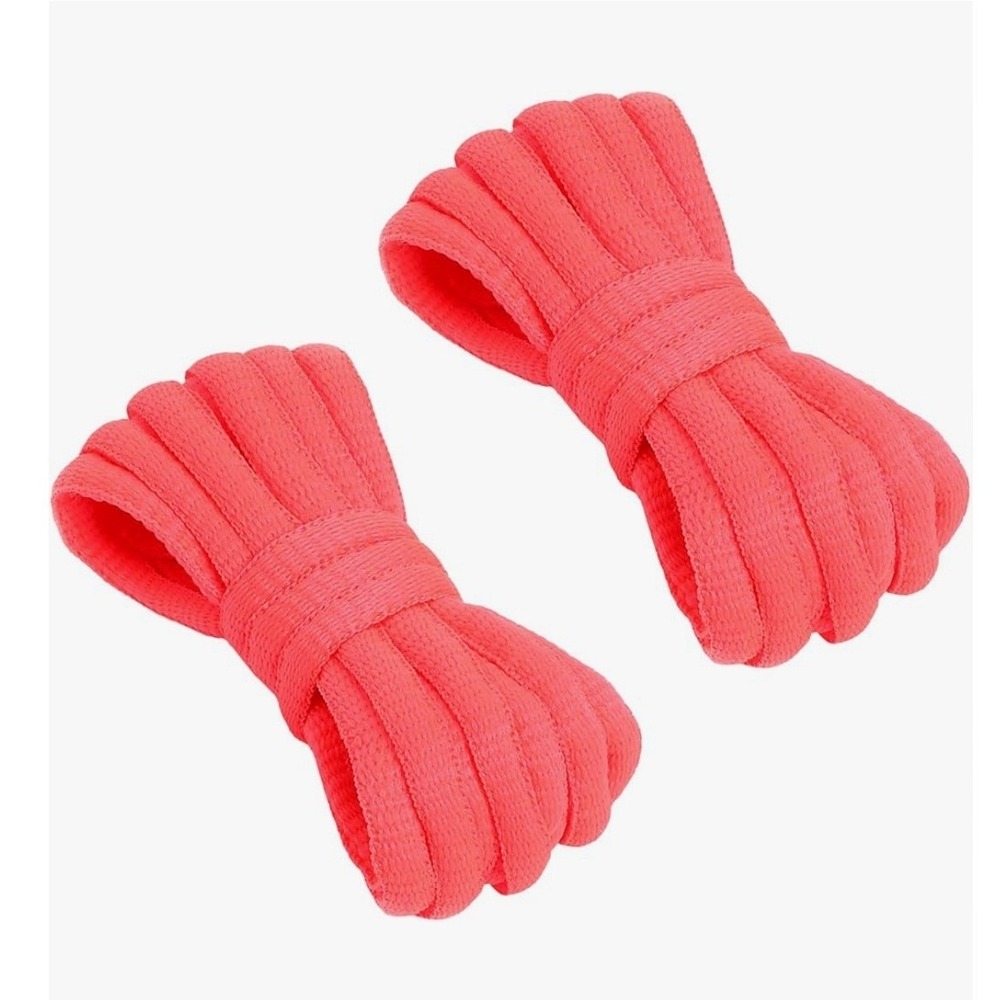 VSUDO‎ 2 Pairs Oval Shoelaces for Sneakers Athletic Sport Neon Pink Coral Laces
